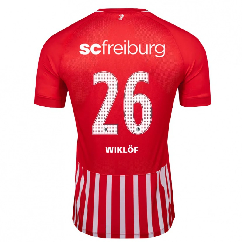 Danxen Heren Oscar Wiklöf #26 Rood Wit Zwart Thuisshirt Thuistenue 2026/27 T-Shirt België