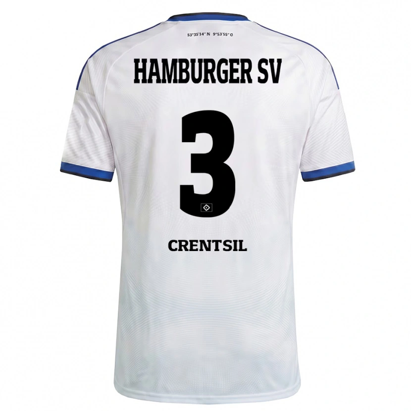 Danxen Heren Brandel Crentsil #3 Wit Zwart Blauw Thuisshirt Thuistenue 2026/27 T-Shirt België