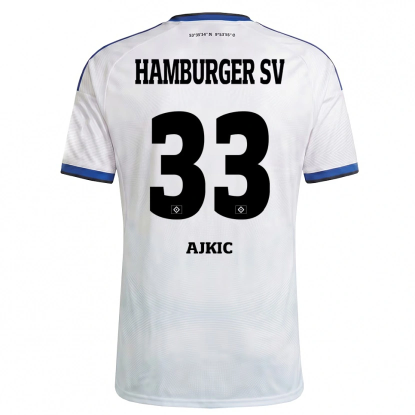 Danxen Heren Selim Ajkic #33 Wit Zwart Blauw Thuisshirt Thuistenue 2026/27 T-Shirt België