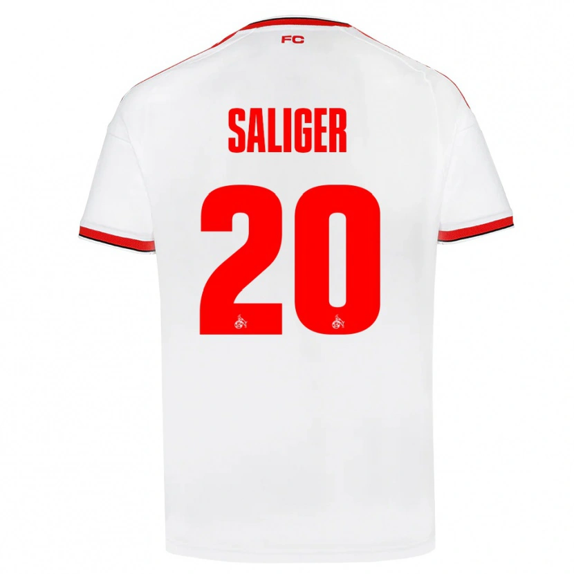 Danxen Heren Jonas Saliger #20 Wit Rood Zwart Thuisshirt Thuistenue 2026/27 T-Shirt België