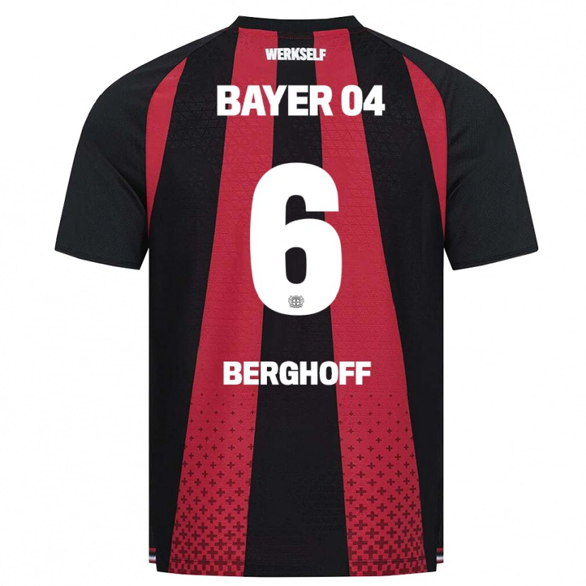 Danxen Heren Jonah Berghoff #6 Zwart Wit Rood Thuisshirt Thuistenue 2026/27 T-Shirt België