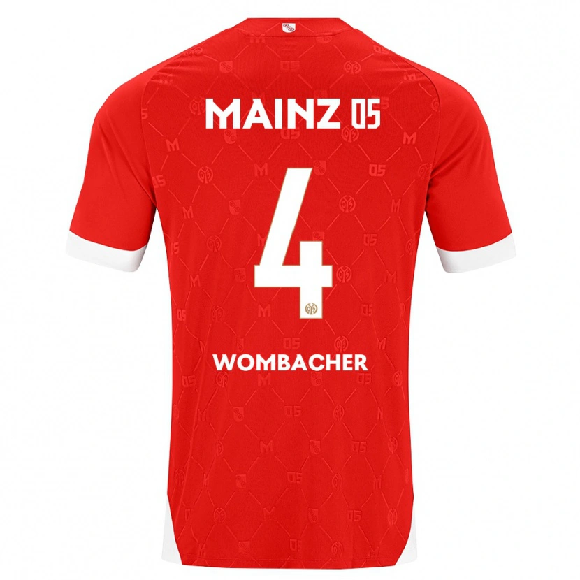 Danxen Heren Fynn Wombacher #4 Rood Wit Thuisshirt Thuistenue 2026/27 T-Shirt België