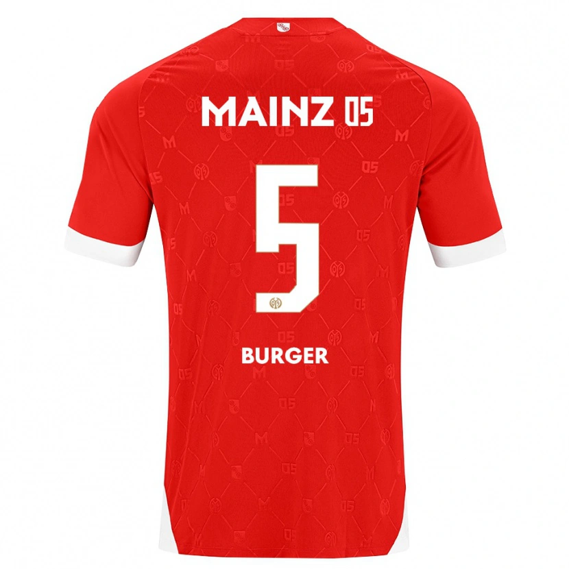 Danxen Heren Korbinian Burger #5 Rood Wit Thuisshirt Thuistenue 2026/27 T-Shirt België