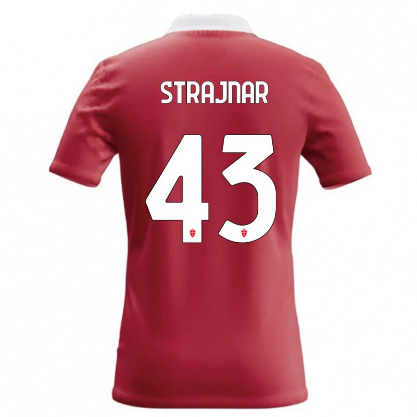 Danxen Heren Aljaz Strajnar #43 Rood Wit Thuisshirt Thuistenue 2026/27 T-Shirt België