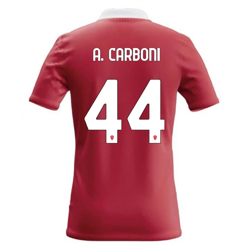 Danxen Heren Andrea Carboni #44 Rood Wit Thuisshirt Thuistenue 2026/27 T-Shirt België