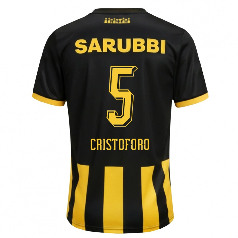 Danxen Heren Sebastián Cristóforo #5 Zwart Geel Thuisshirt Thuistenue 2026/27 T-Shirt België