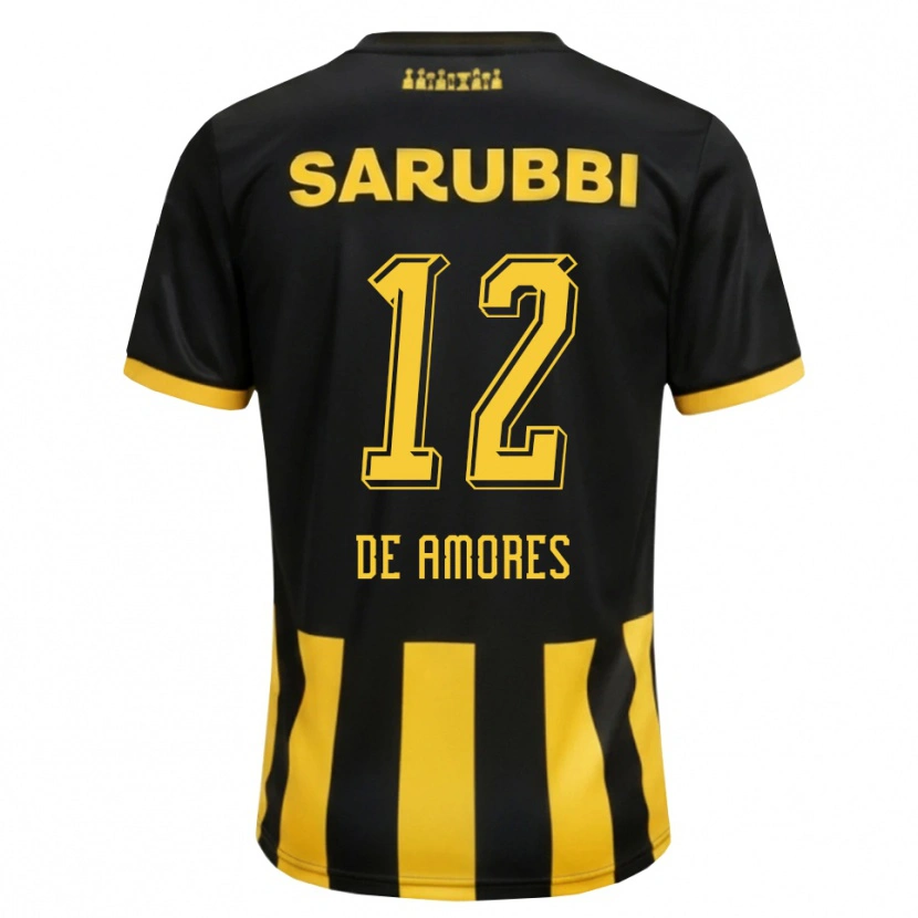 Danxen Heren Guillermo De Amores #12 Zwart Geel Thuisshirt Thuistenue 2026/27 T-Shirt België