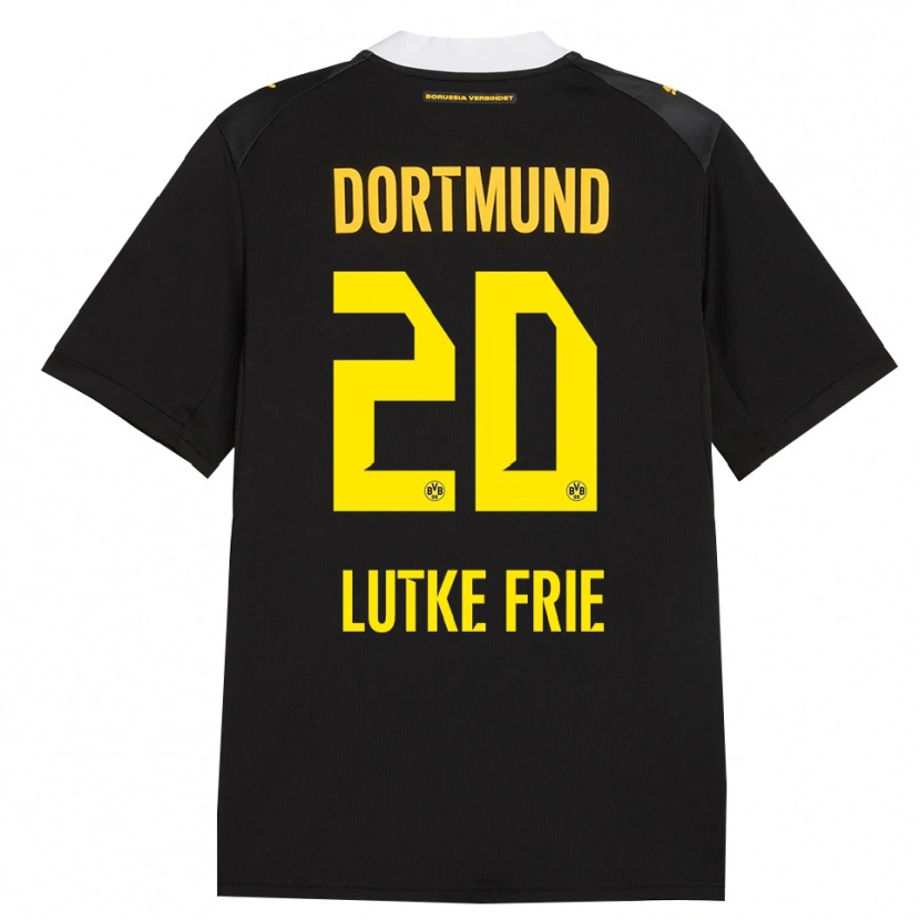 Danxen Heren Dennis Lutke-Frie #20 Zwart Rood Geel Uitshirt Uittenue 2026/27 T-Shirt België