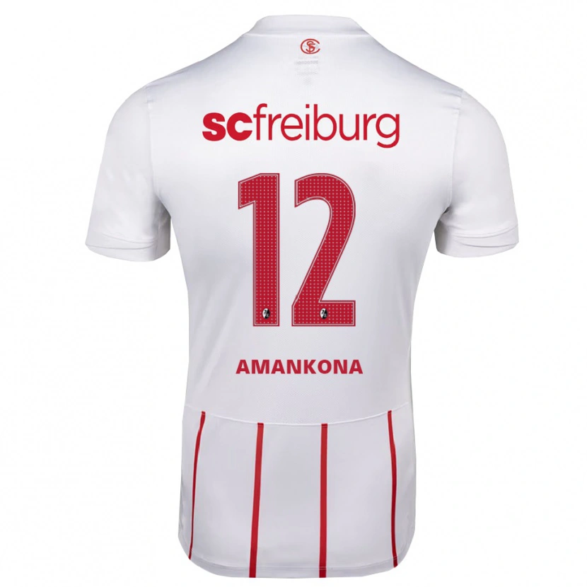 Danxen Heren Alvar Amankona #12 Wit Rood Geel Uitshirt Uittenue 2026/27 T-Shirt België