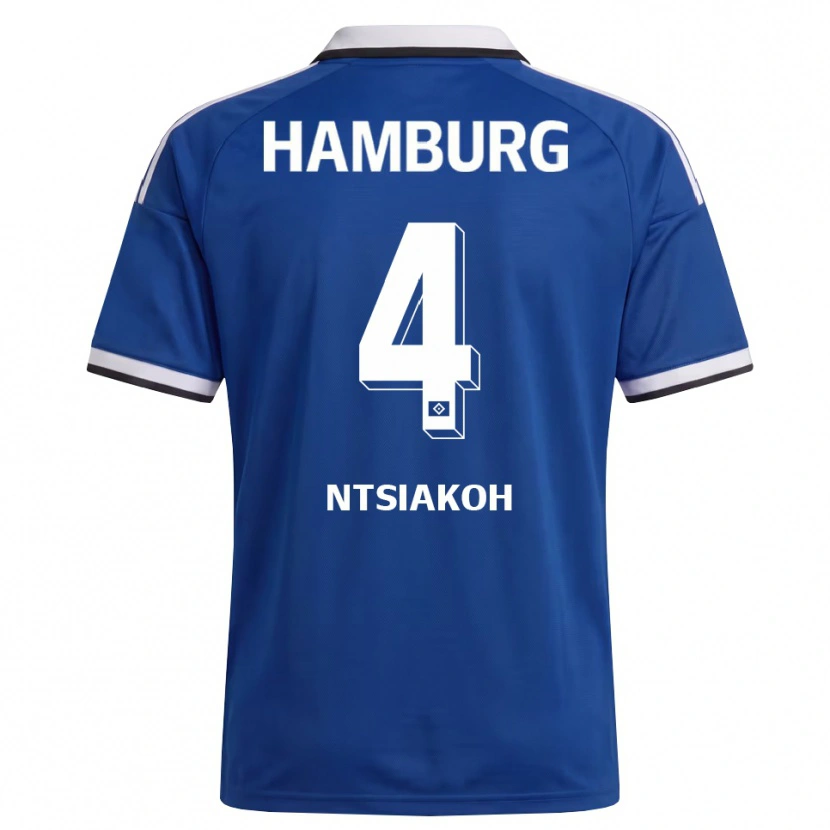 Danxen Heren Emmanuel Ntsiakoh #4 Wit Blauw Uitshirt Uittenue 2026/27 T-Shirt België