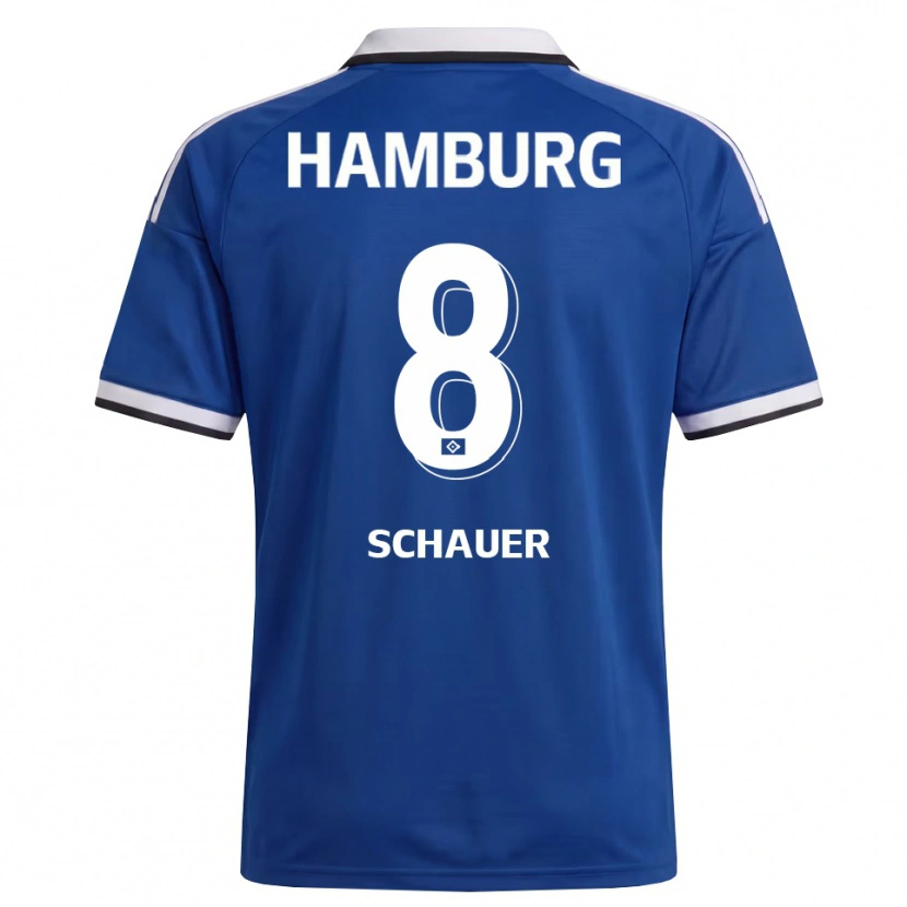 Danxen Heren Martin Schauer #8 Wit Blauw Uitshirt Uittenue 2026/27 T-Shirt België