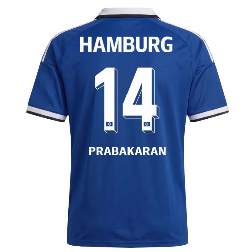 Danxen Heren Nilavan Prabakaran #14 Wit Blauw Uitshirt Uittenue 2026/27 T-Shirt België