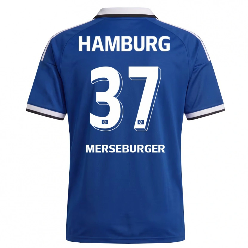 Danxen Heren Dominik Merseburger #37 Wit Blauw Uitshirt Uittenue 2026/27 T-Shirt België