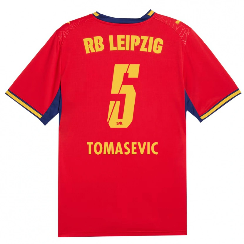 Danxen Heren Niko Tomasevic #5 Rood Geel Koninklijk Blauw Uitshirt Uittenue 2026/27 T-Shirt België