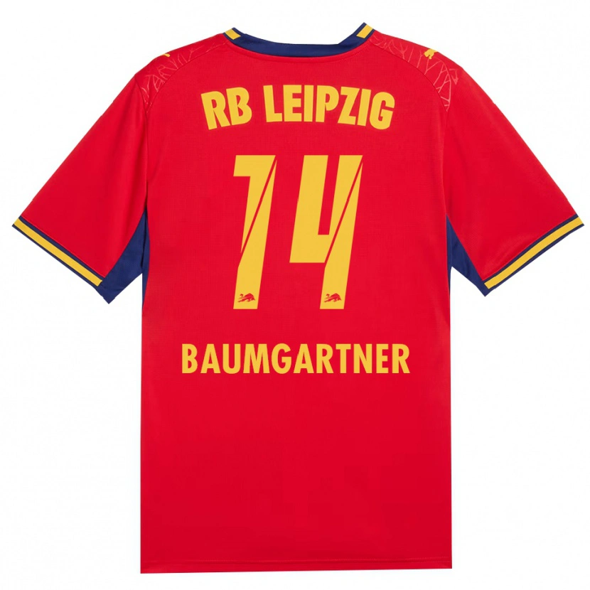 Danxen Heren Christoph Baumgartner #14 Rood Geel Koninklijk Blauw Uitshirt Uittenue 2026/27 T-Shirt België