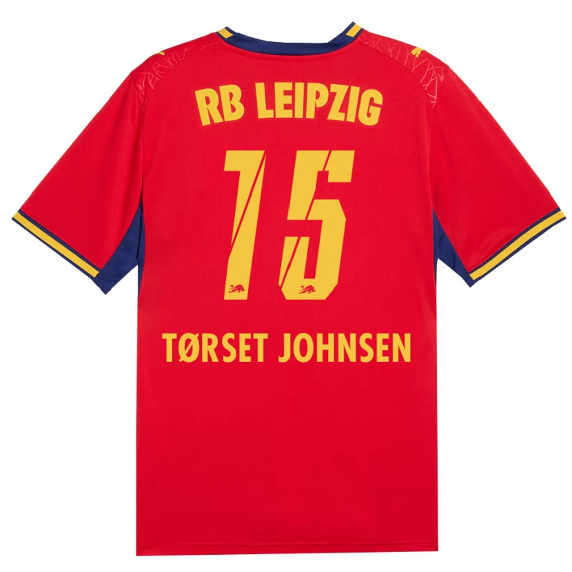 Danxen Heren Patrik Tørset Johnsen #15 Rood Geel Koninklijk Blauw Uitshirt Uittenue 2026/27 T-Shirt België