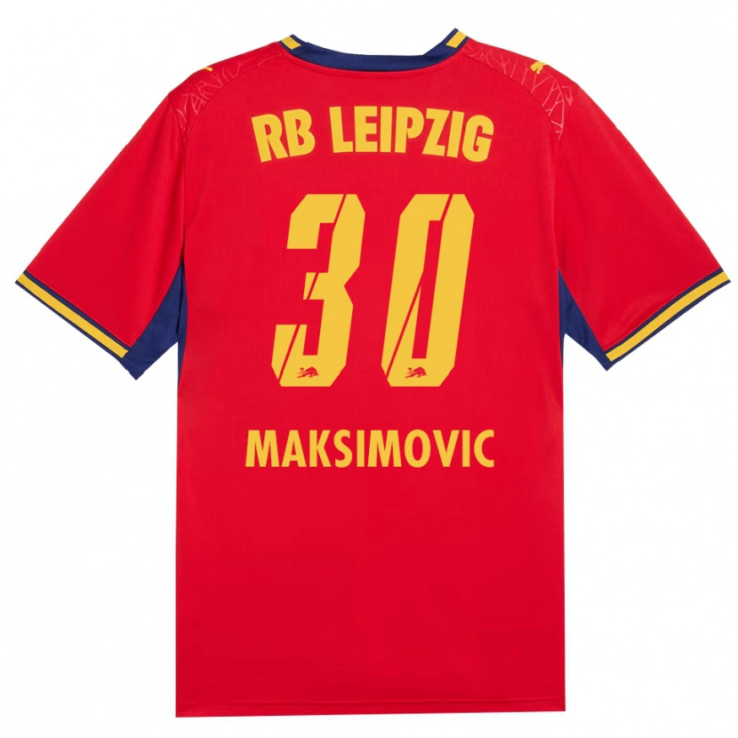 Danxen Heren Andrija Maksimovic #30 Rood Geel Koninklijk Blauw Uitshirt Uittenue 2026/27 T-Shirt België