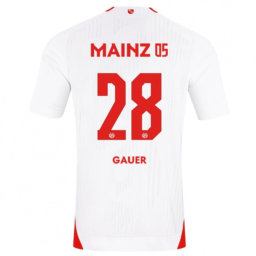 Danxen Heren Luke Gauer #28 Wit Rood Geel Uitshirt Uittenue 2026/27 T-Shirt België