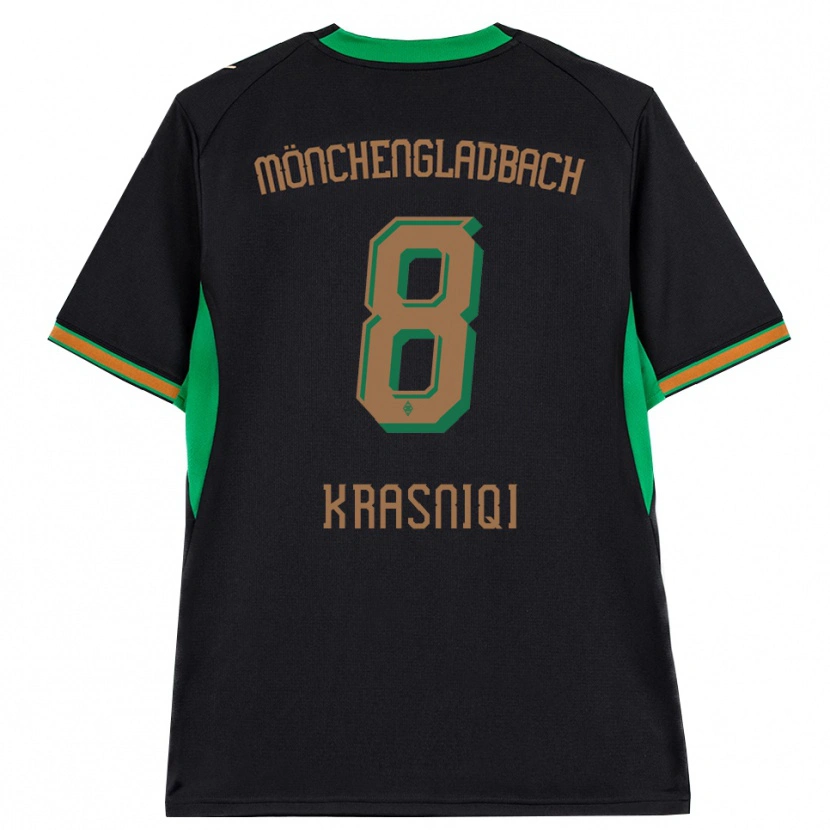 Danxen Heren Engjell Krasniqi #8 Zwart Oranje Groen Bruin Uitshirt Uittenue 2026/27 T-Shirt België