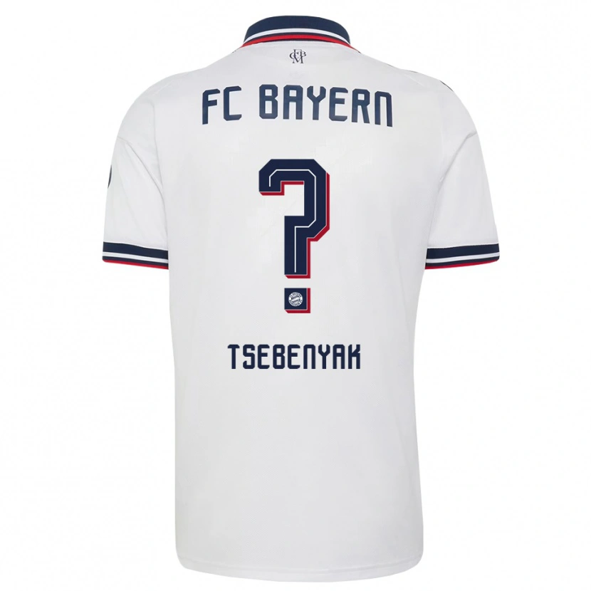 Danxen Heren Dmytro Tsebenyak #0 Wit Grijs Rood Uitshirt Uittenue 2026/27 T-Shirt België
