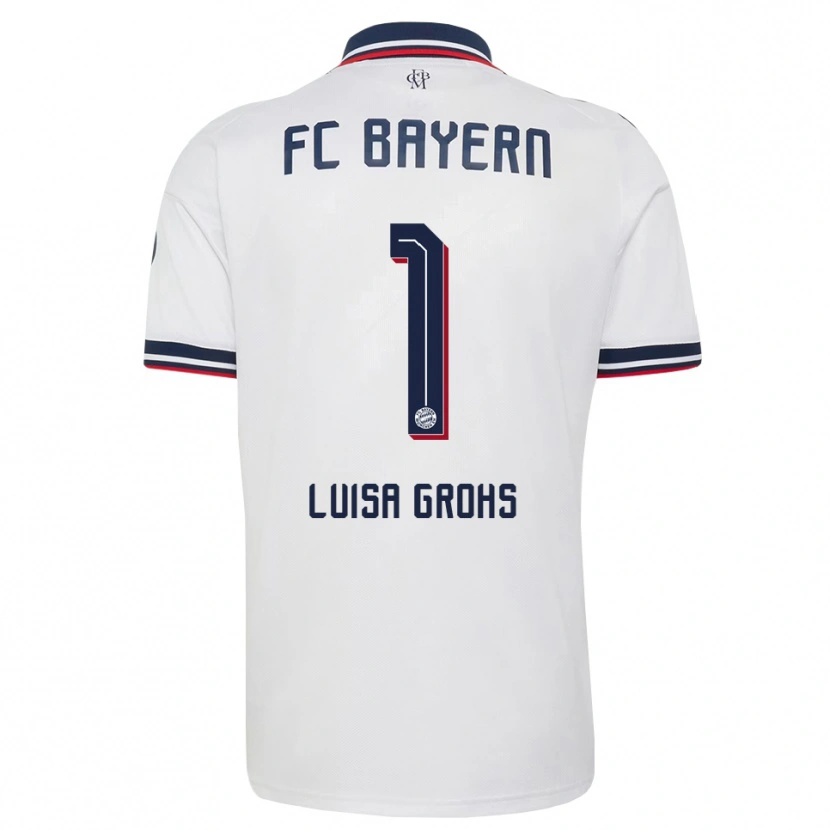 Danxen Heren Maria Luisa Grohs #1 Wit Grijs Rood Uitshirt Uittenue 2026/27 T-Shirt België