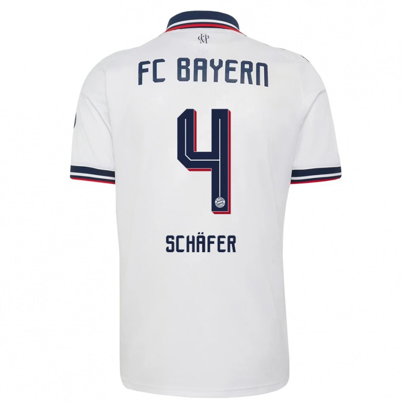 Danxen Heren Luis Schäfer #4 Wit Grijs Rood Uitshirt Uittenue 2026/27 T-Shirt België