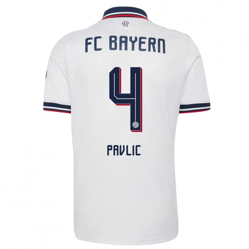 Danxen Heren Raphael Pavlic #4 Wit Grijs Rood Uitshirt Uittenue 2026/27 T-Shirt België