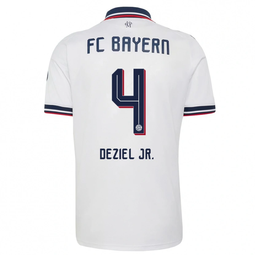 Danxen Heren Robert Deziel Jr. #4 Wit Grijs Rood Uitshirt Uittenue 2026/27 T-Shirt België