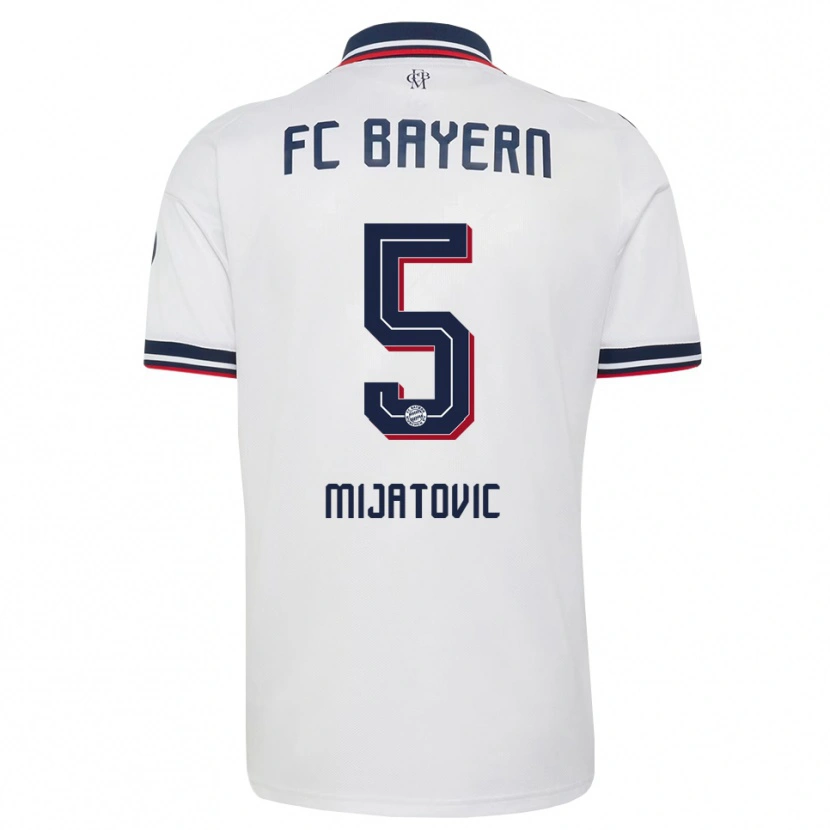 Danxen Heren Roko Mijatovic #5 Wit Grijs Rood Uitshirt Uittenue 2026/27 T-Shirt België