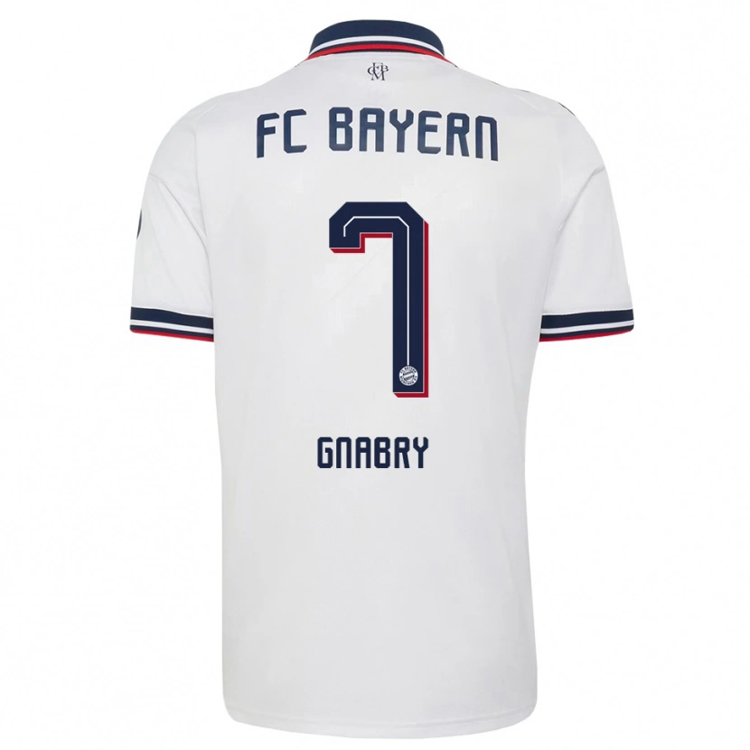 Danxen Heren Serge Gnabry #7 Wit Grijs Rood Uitshirt Uittenue 2026/27 T-Shirt België