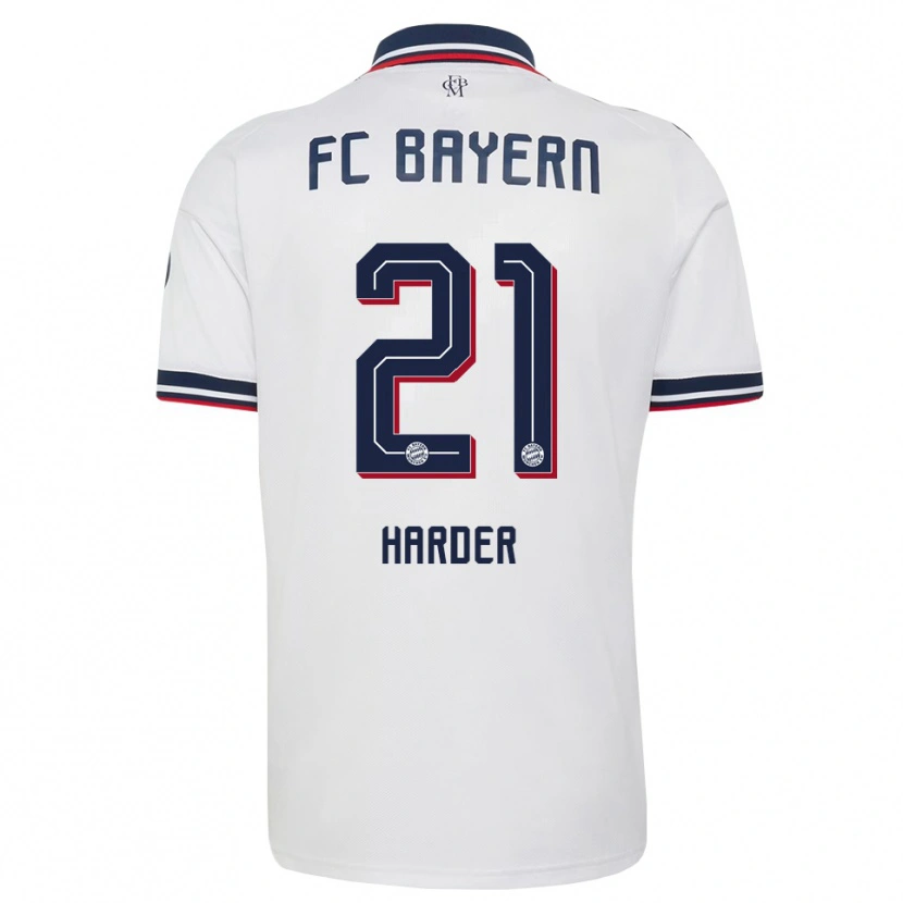 Danxen Heren Pernille Harder #21 Wit Grijs Rood Uitshirt Uittenue 2026/27 T-Shirt België