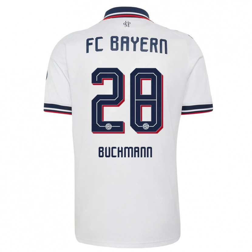 Danxen Heren Tarek Buchmann #28 Wit Grijs Rood Uitshirt Uittenue 2026/27 T-Shirt België