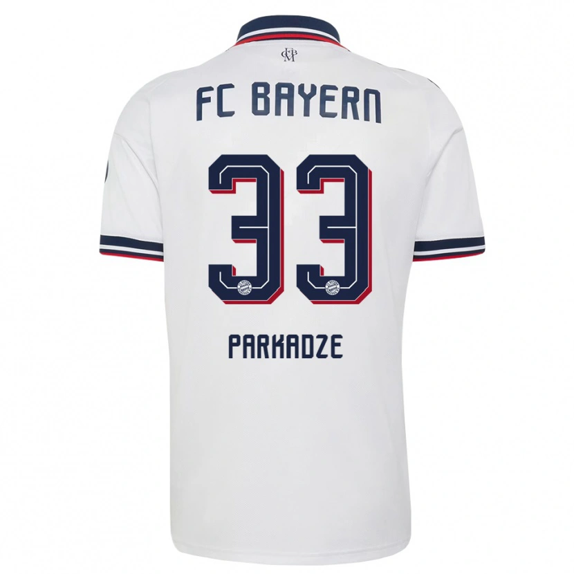 Danxen Heren Luka Parkadze #33 Wit Grijs Rood Uitshirt Uittenue 2026/27 T-Shirt België