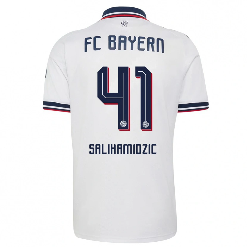 Danxen Heren Nick Salihamidzic #41 Wit Grijs Rood Uitshirt Uittenue 2026/27 T-Shirt België