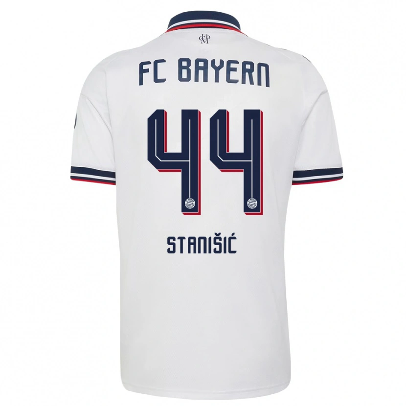 Danxen Heren Josip Stanisic #44 Wit Grijs Rood Uitshirt Uittenue 2026/27 T-Shirt België