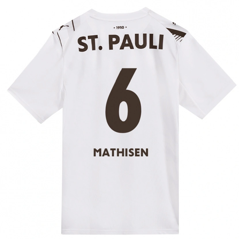 Danxen Heren Marcus Mathisen #6 Cafe Wit Rood Uitshirt Uittenue 2026/27 T-Shirt België