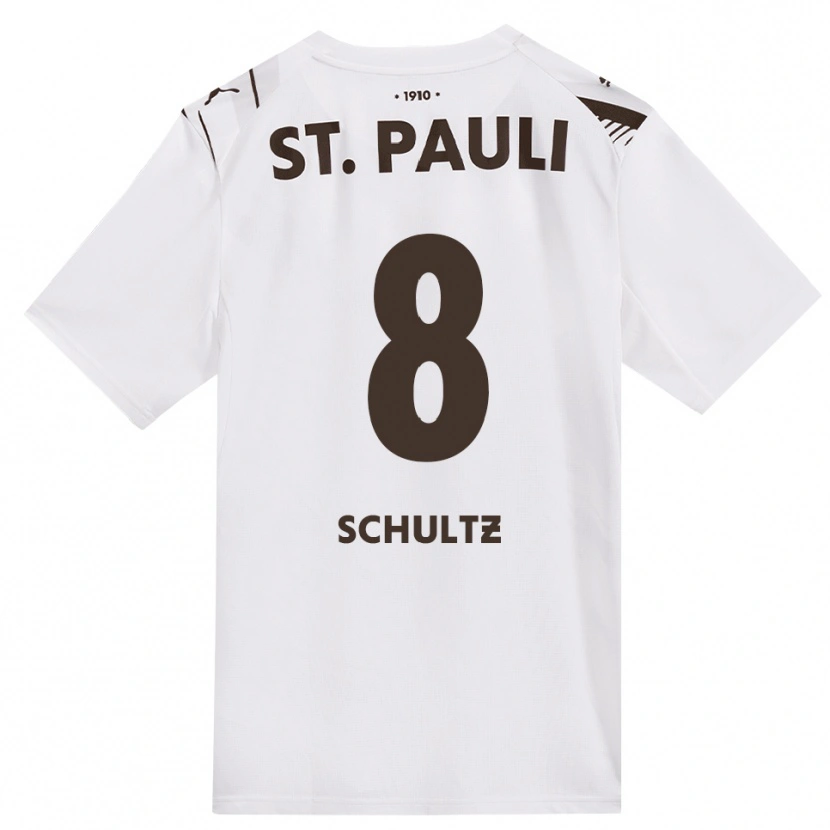 Danxen Heren Paul Schultz #8 Cafe Wit Rood Uitshirt Uittenue 2026/27 T-Shirt België