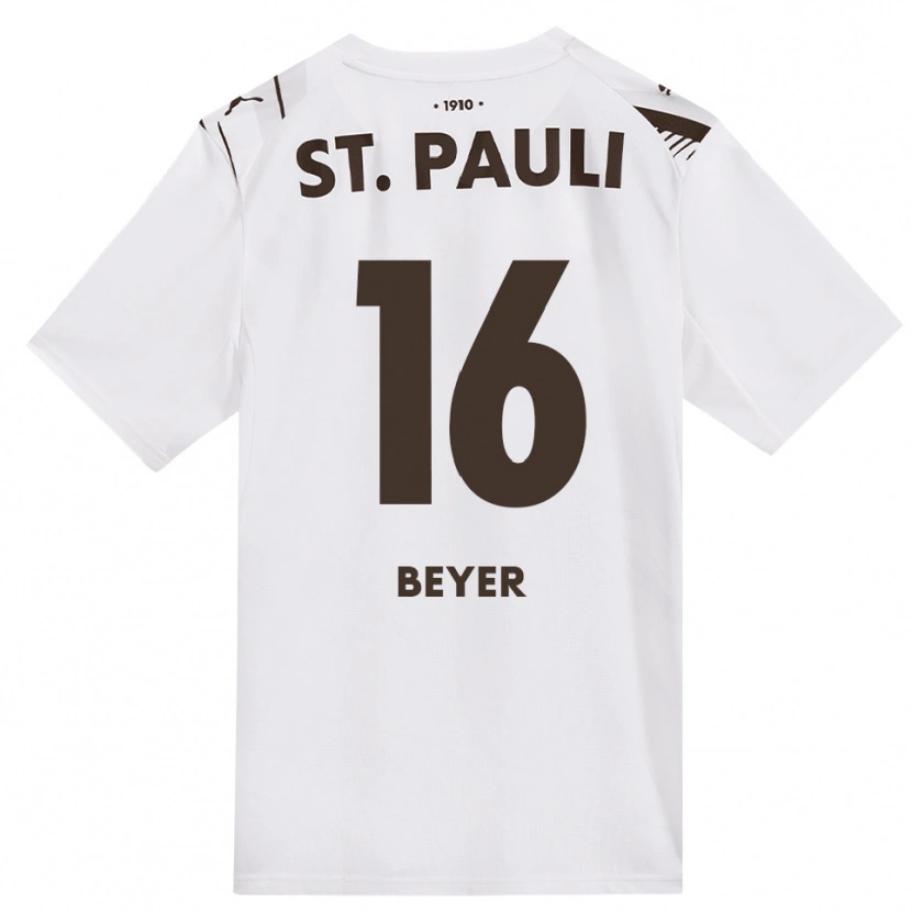 Danxen Heren Lasse Beyer #16 Cafe Wit Rood Uitshirt Uittenue 2026/27 T-Shirt België