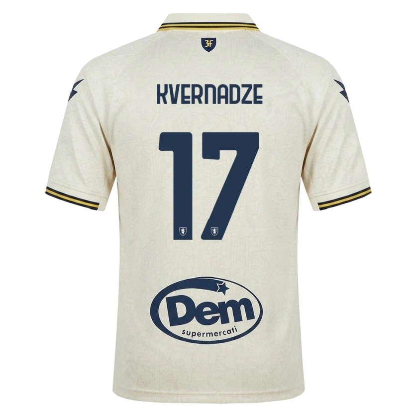 Danxen Heren Giorgi Kvernadze #17 Oldlace Geel Zwart Uitshirt Uittenue 2026/27 T-Shirt België