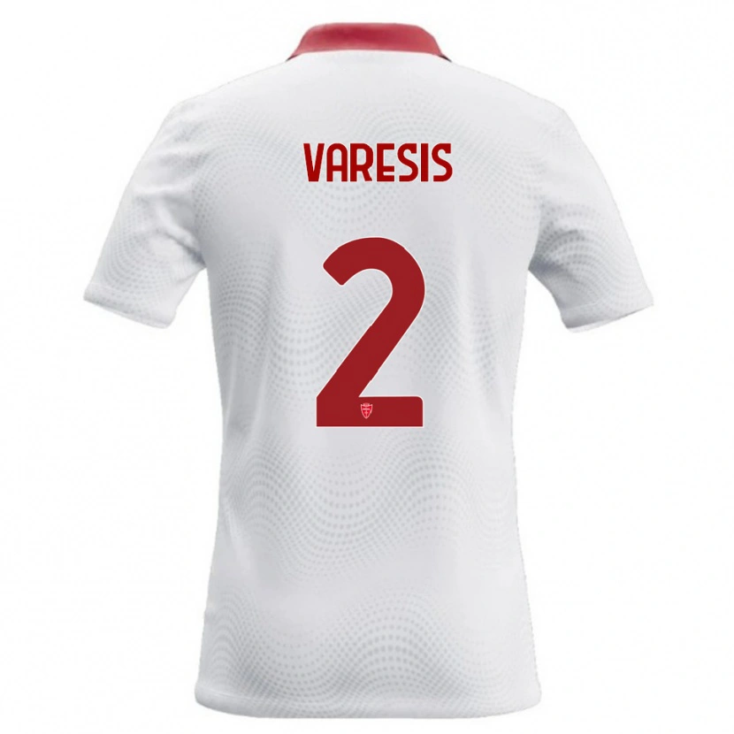 Danxen Heren Konstantinos Varesis #2 Wit Rood Uitshirt Uittenue 2026/27 T-Shirt België