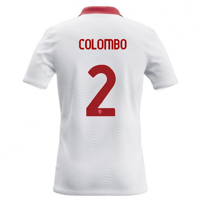 Danxen Heren Davide Colombo #2 Wit Rood Uitshirt Uittenue 2026/27 T-Shirt België