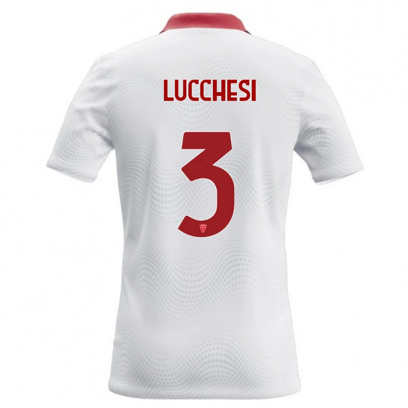 Danxen Heren Lorenzo Lucchesi #3 Wit Rood Uitshirt Uittenue 2026/27 T-Shirt België