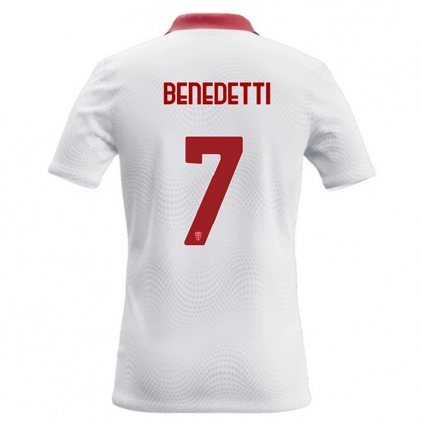 Danxen Heren Elia Benedetti #7 Wit Rood Uitshirt Uittenue 2026/27 T-Shirt België