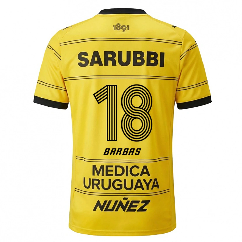 Danxen Heren Germán Barbas #18 Geel Zwart Uitshirt Uittenue 2026/27 T-Shirt België