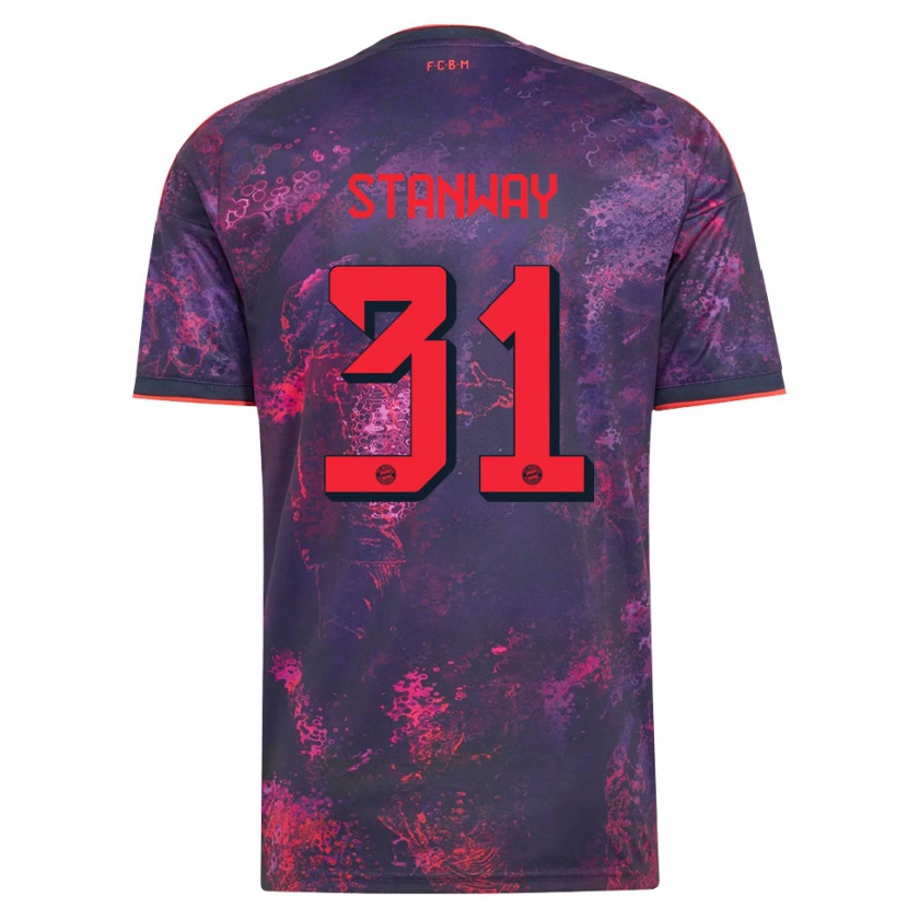 Danxen Heren Georgia Stanway #31 Paars Rood Thuisshirt Derde Tenue 2026/27 T-Shirt België