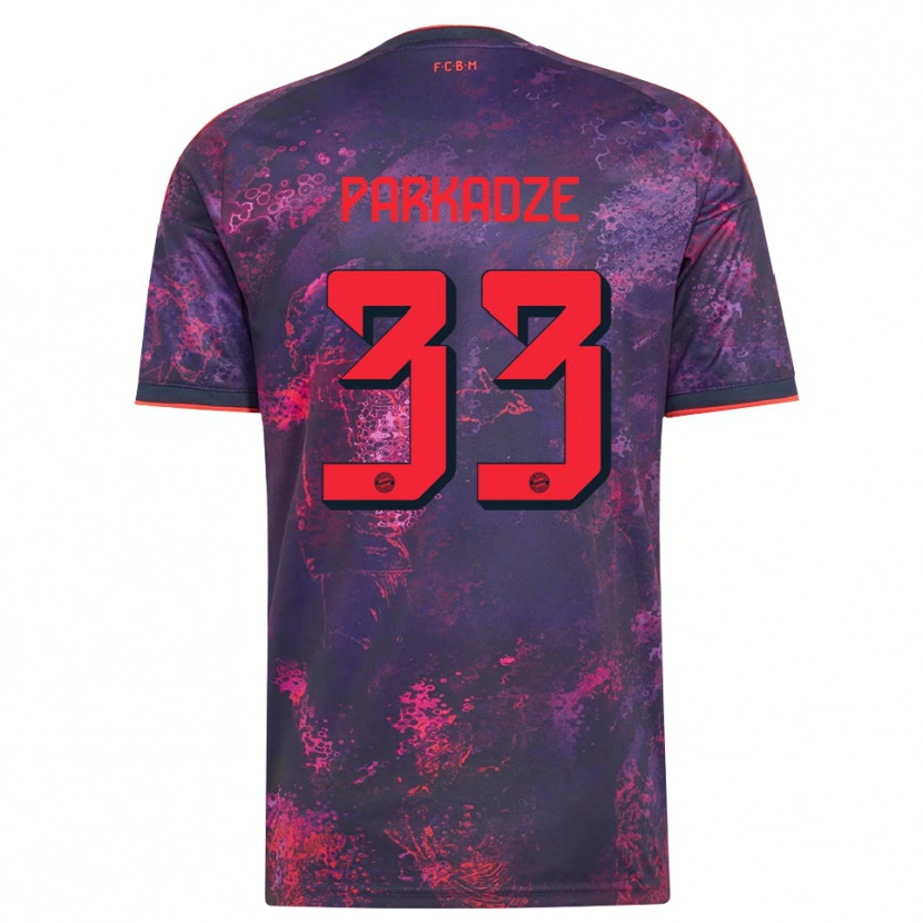 Danxen Heren Luka Parkadze #33 Paars Rood Thuisshirt Derde Tenue 2026/27 T-Shirt België