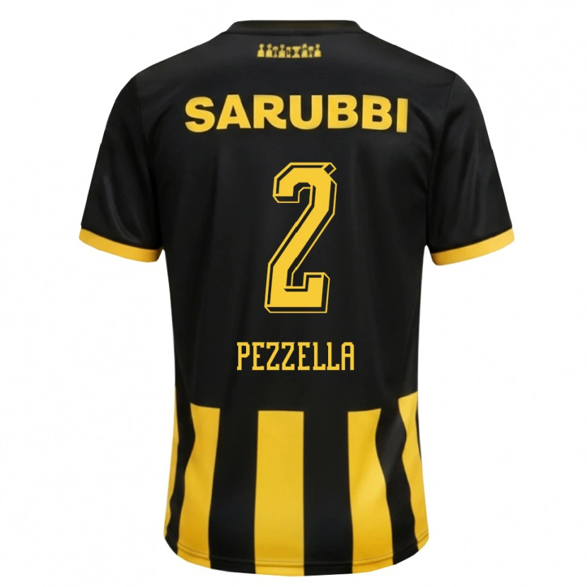 Danxen Dames Germán Pezzella #2 Zwart Geel Thuisshirt Thuistenue 2026/27 T-Shirt België