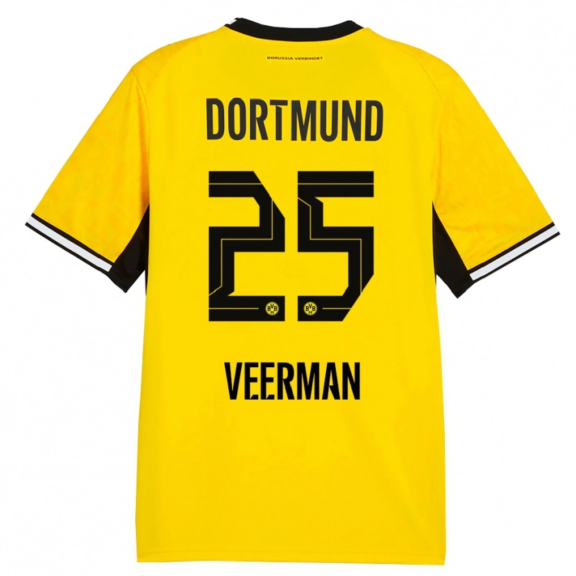 Danxen Dames Joey Veerman #25 Geel Zwart Wit Thuisshirt Thuistenue 2026/27 T-Shirt België