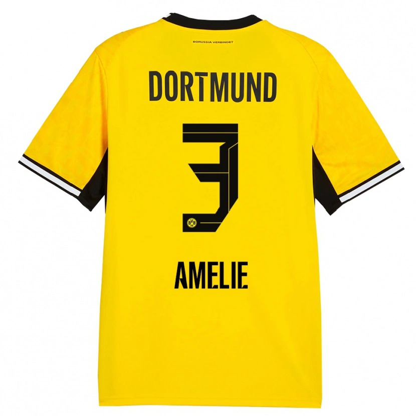 Danxen Dames Berger Amelie #3 Geel Zwart Wit Thuisshirt Thuistenue 2026/27 T-Shirt België