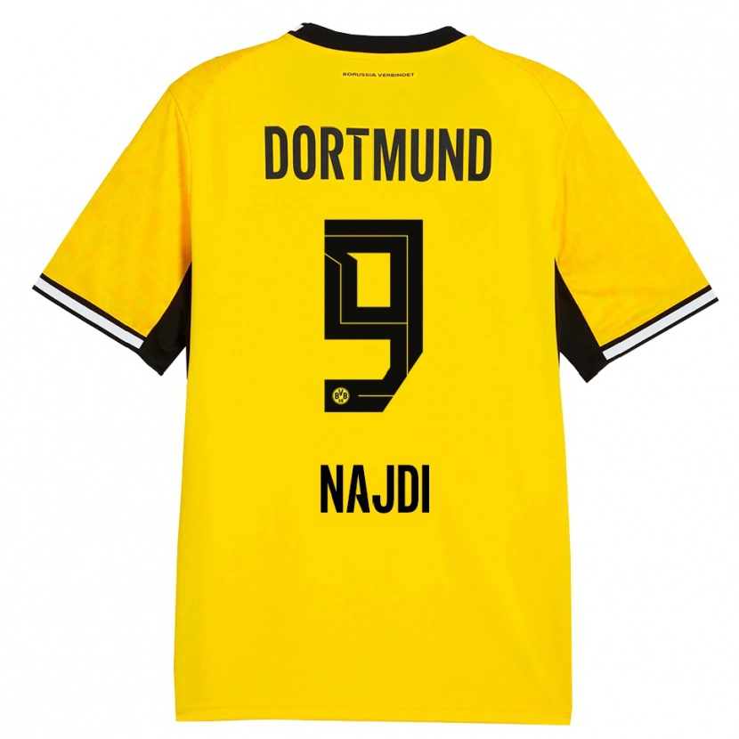 Danxen Dames Ahmad Najdi #9 Geel Zwart Wit Thuisshirt Thuistenue 2026/27 T-Shirt België